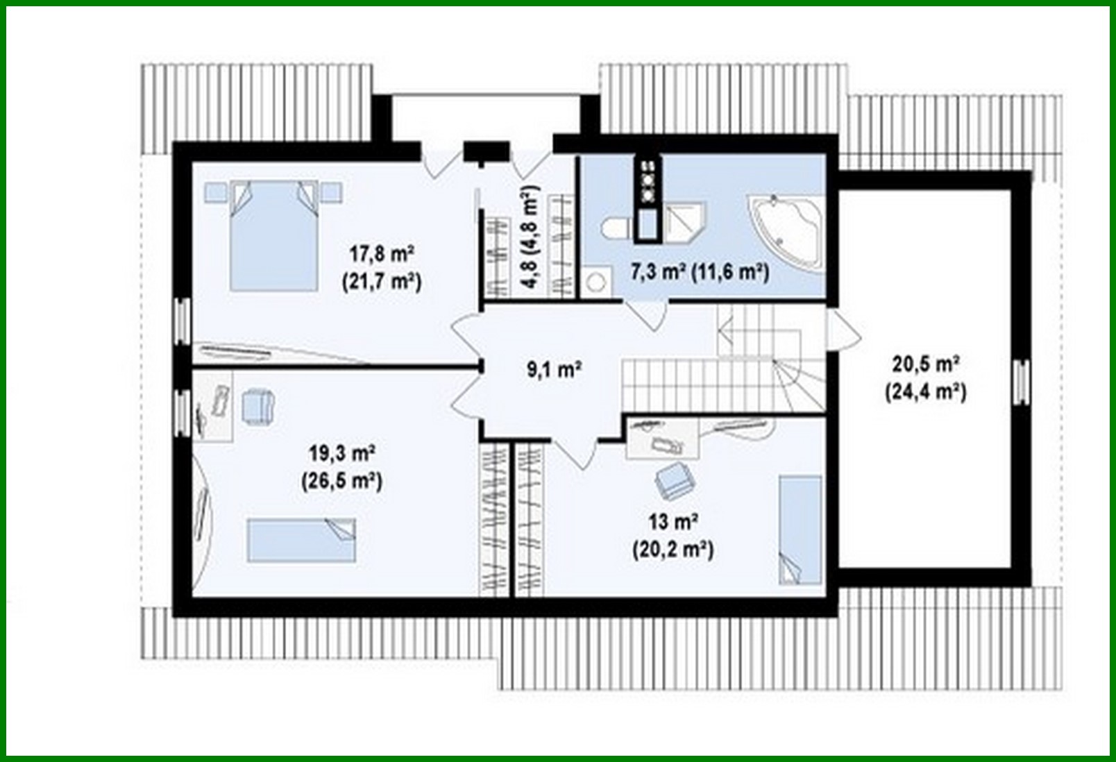 Galería de visualizaciones - Proyecto de casa de campo con garaje integrado, terraza en esquina y estudio