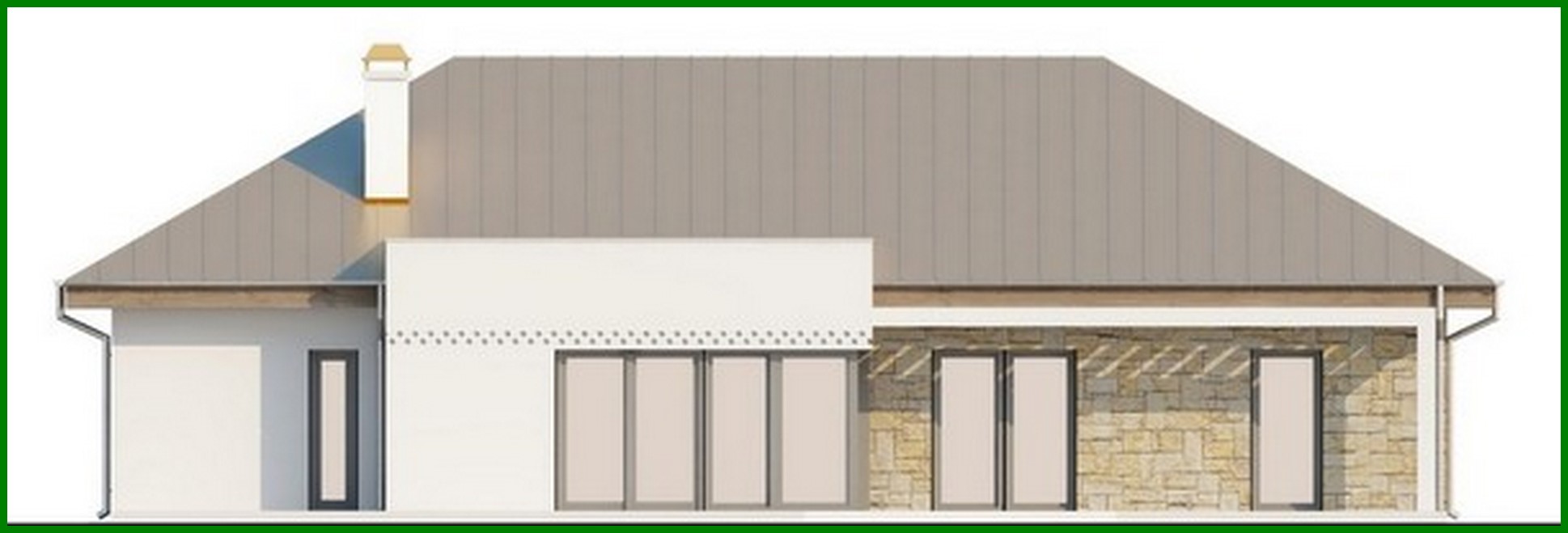 Galería de visualizaciones - Proyecto de casa de campo de una planta con garaje y zona privada