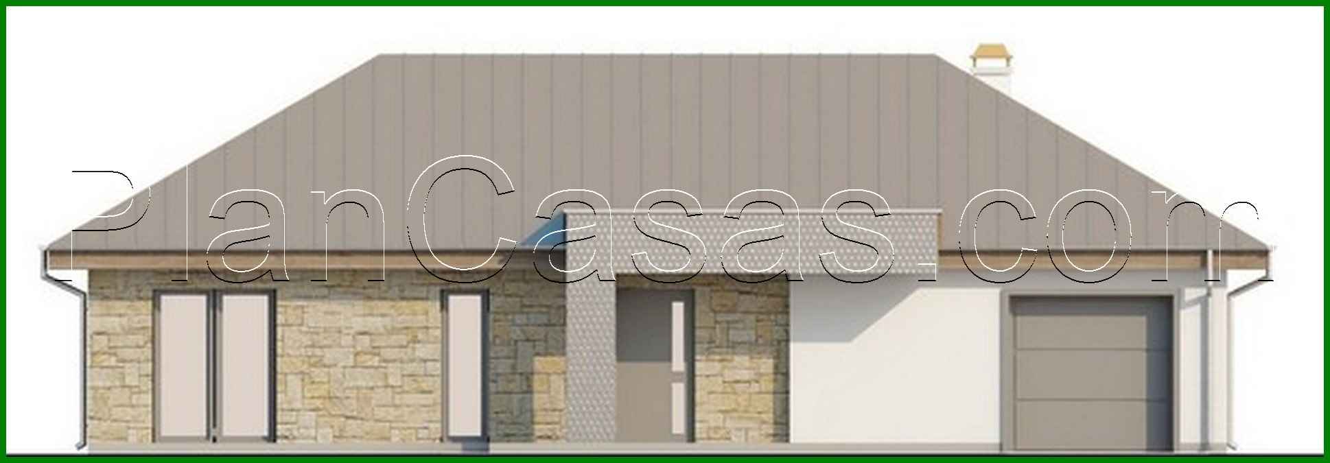 Galería de visualizaciones - Proyecto de casa de campo de una planta con garaje y zona privada