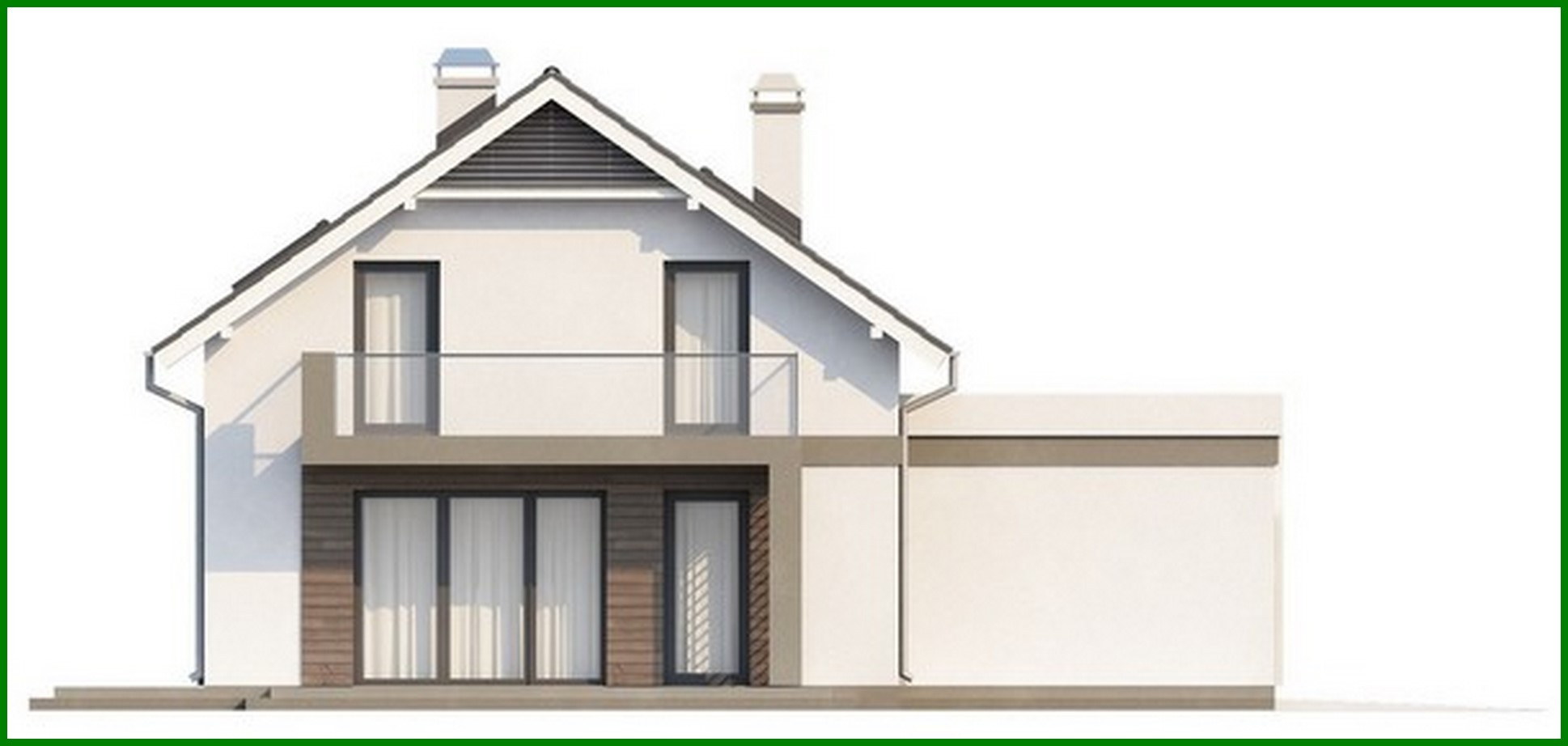 Galería de visualizaciones - Proyecto de una casa de campo con ático y garaje frontal