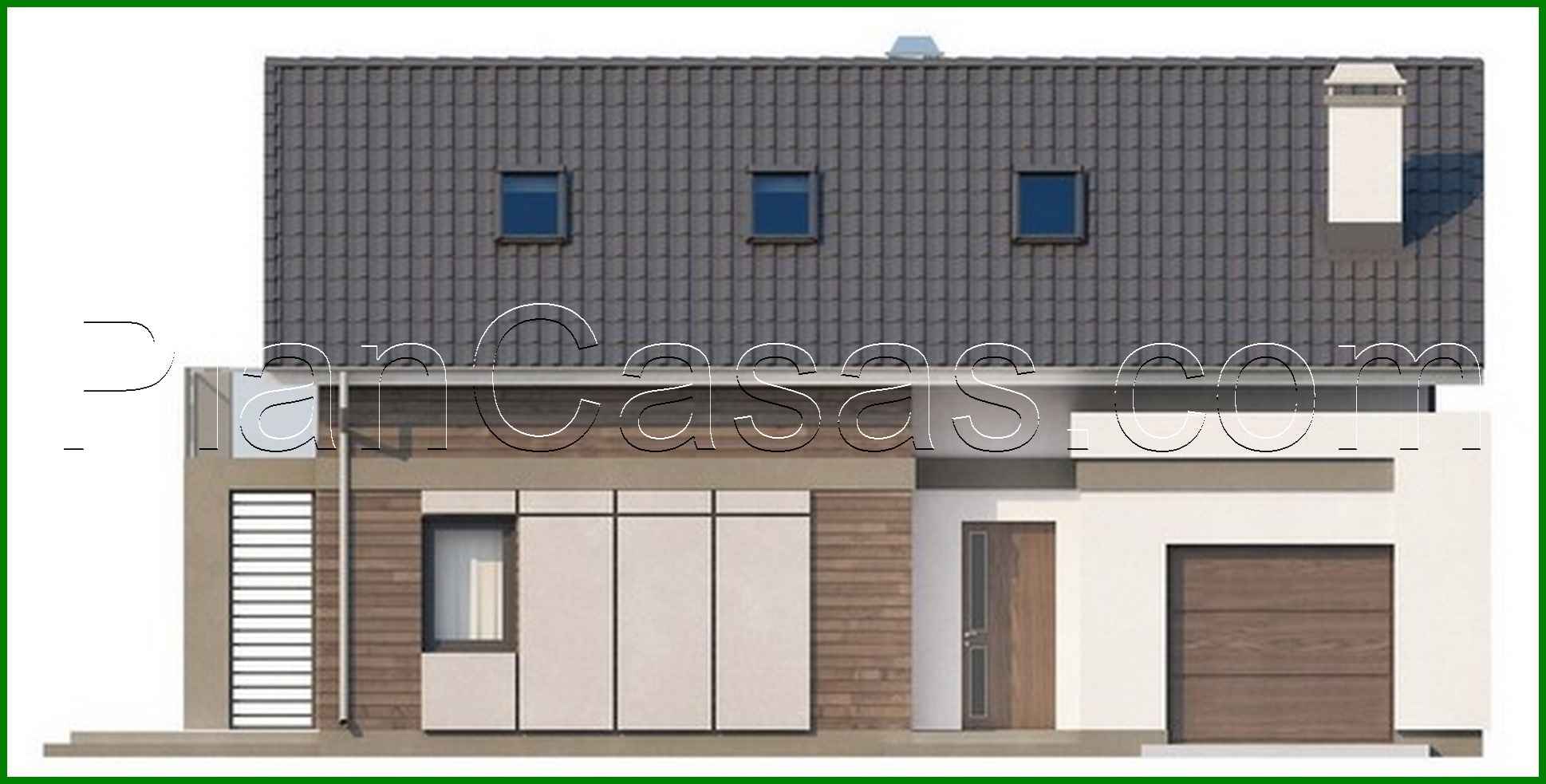 Galería de visualizaciones - Proyecto de una casa de campo con ático y garaje frontal