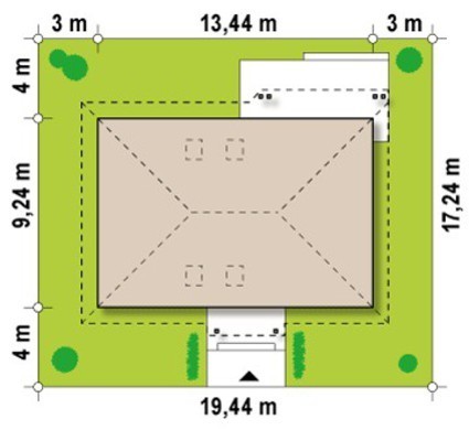Visualization gallery - One-storey cottage project with a traditional-style attic