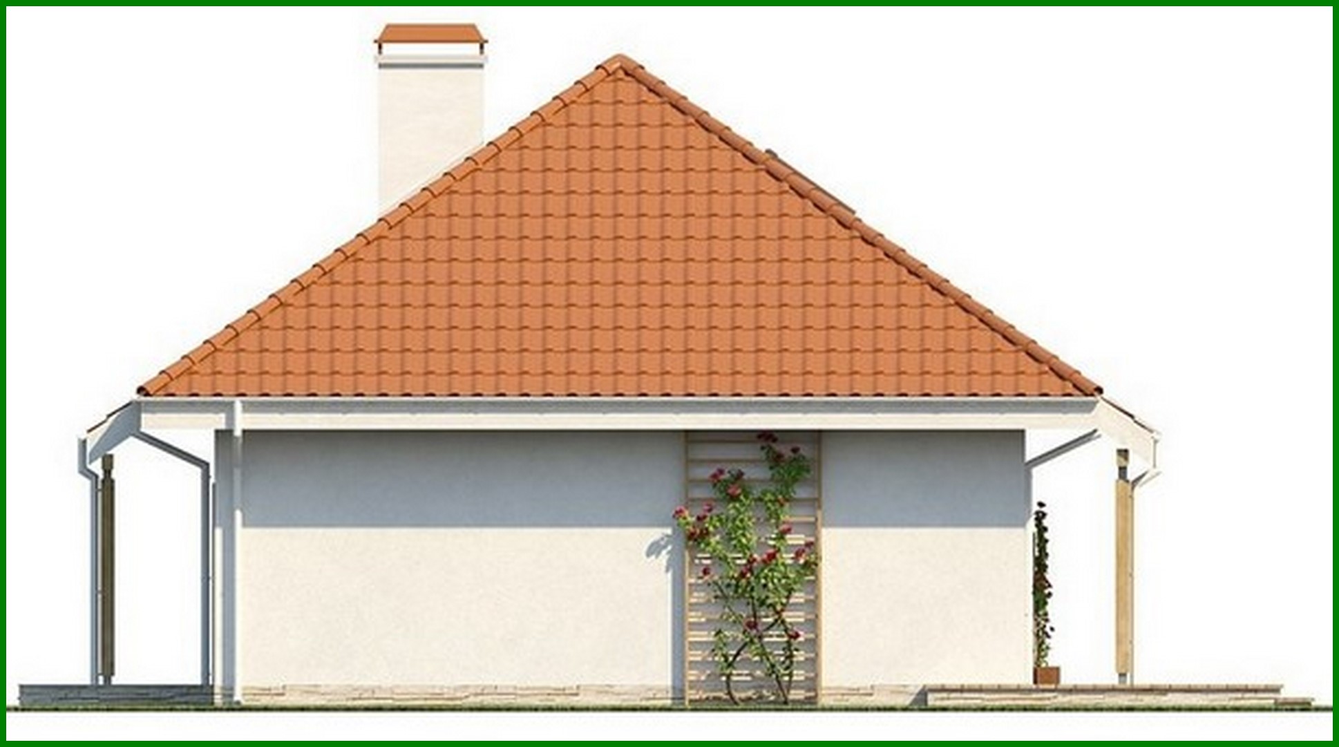 Visualization gallery - One-storey cottage project with a traditional-style attic