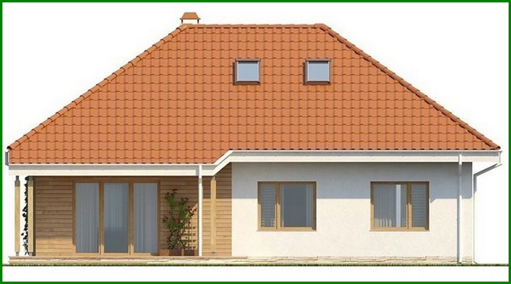 Visualization gallery - One-storey cottage project with a traditional-style attic