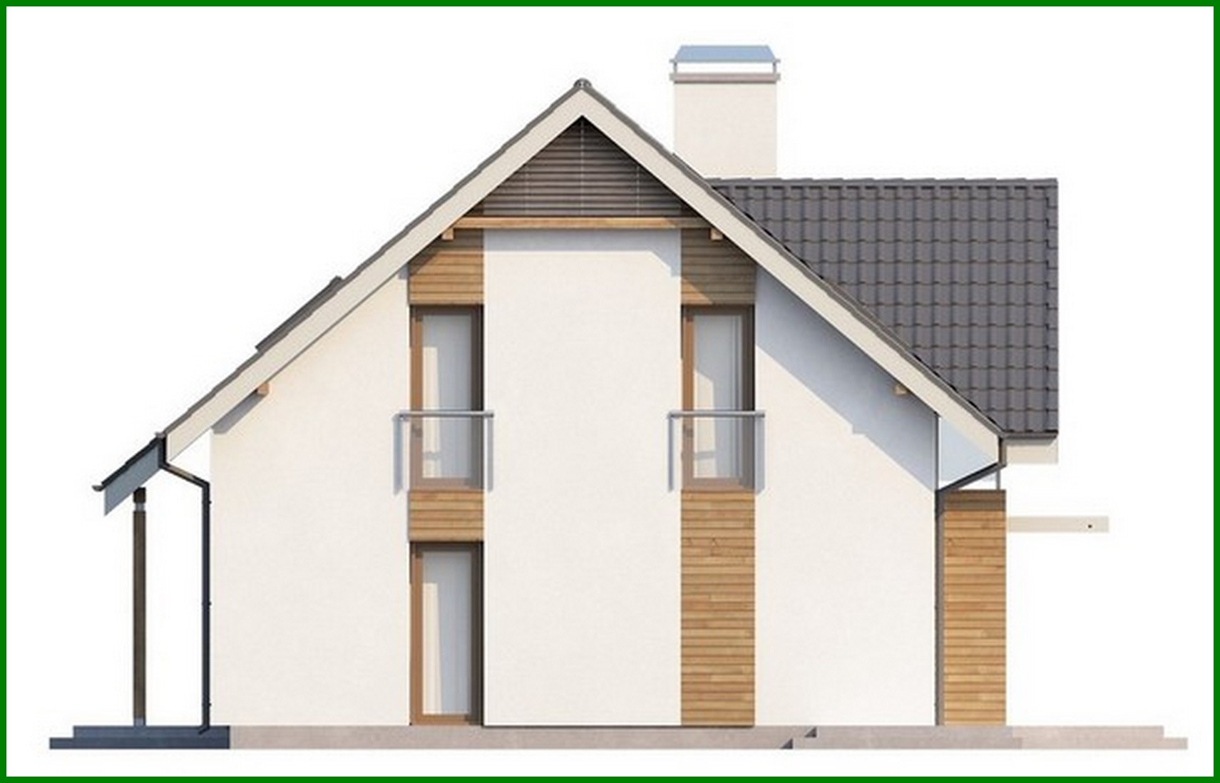 Galería de visualizaciones - Proyecto de una casa de campo con garaje y una gran claraboya