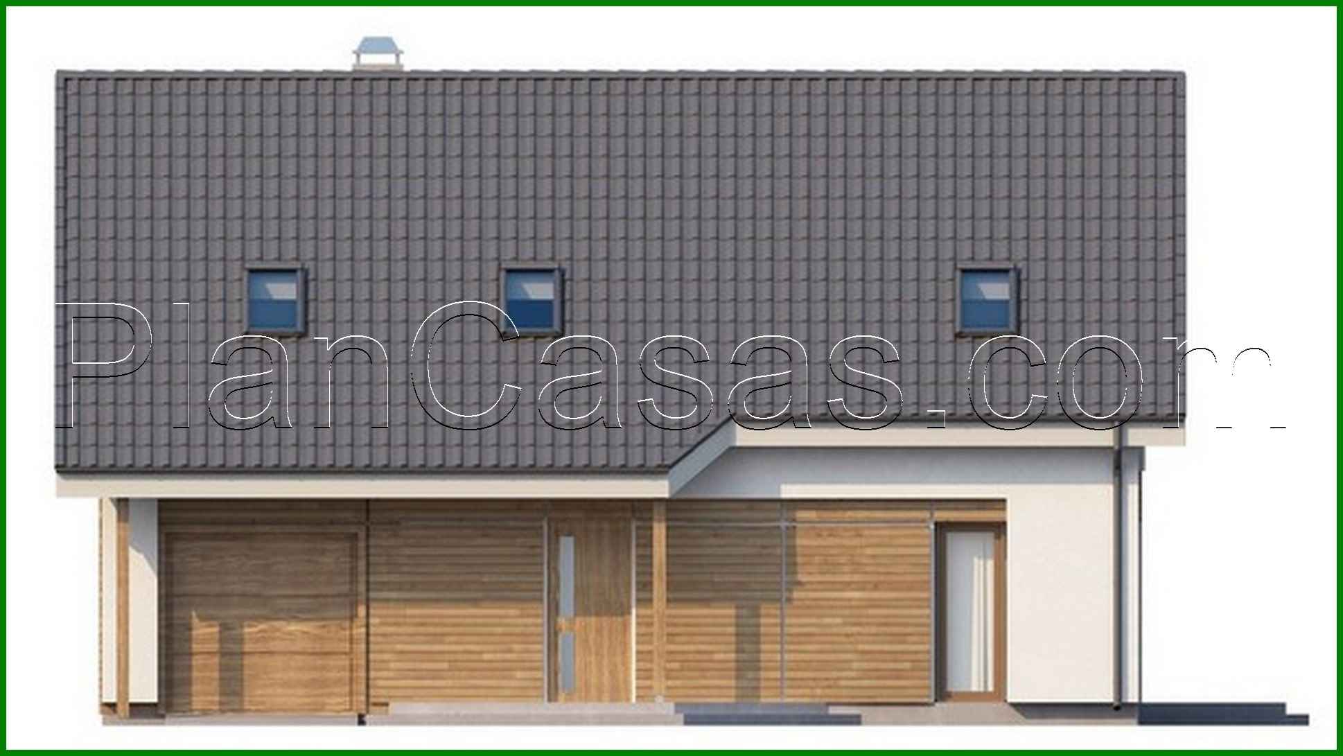 Galería de visualizaciones - Proyecto de una casa de campo con garaje y una gran claraboya