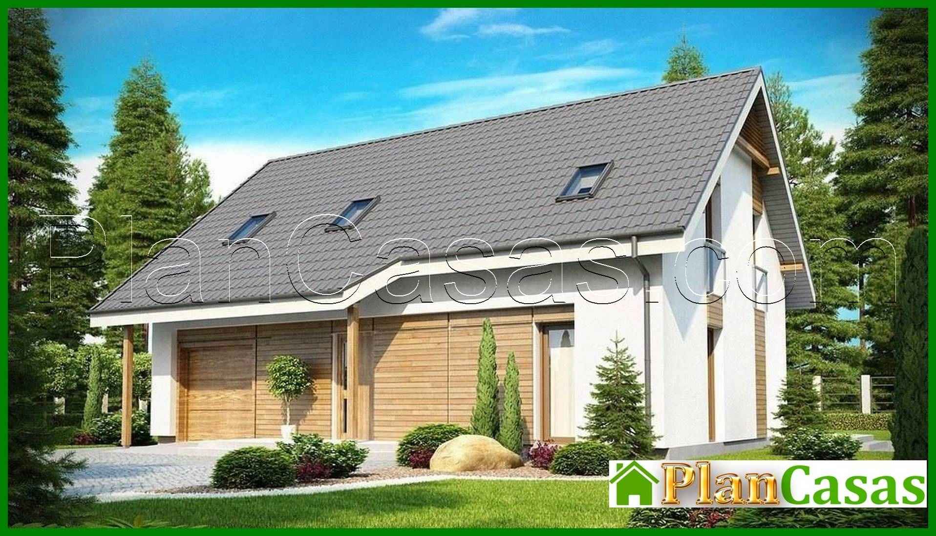 Galería de visualizaciones - Proyecto de una casa de campo con garaje y una gran claraboya