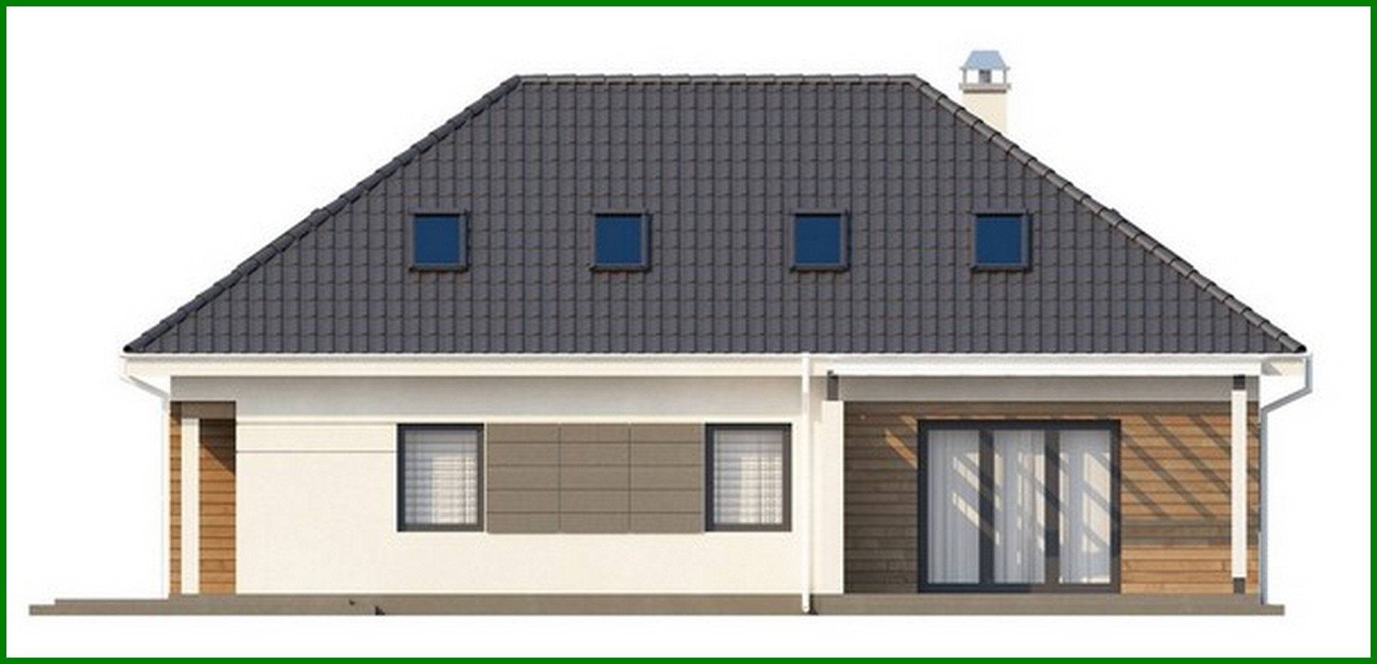 Galería de visualizaciones - Proyecto de una casa de campo con garaje y una zona de noche adicional