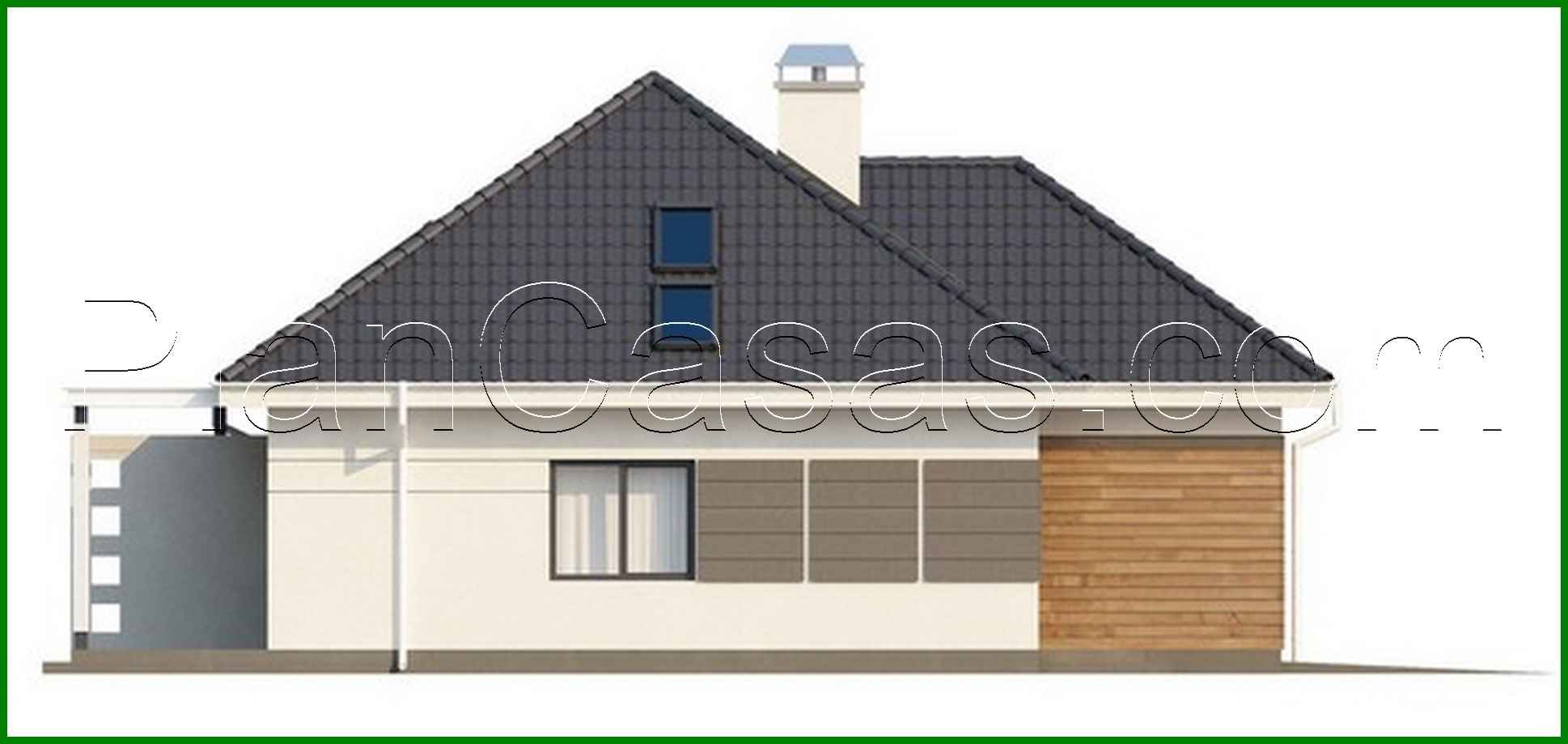 Galería de visualizaciones - Proyecto de una casa de campo con garaje y una zona de noche adicional