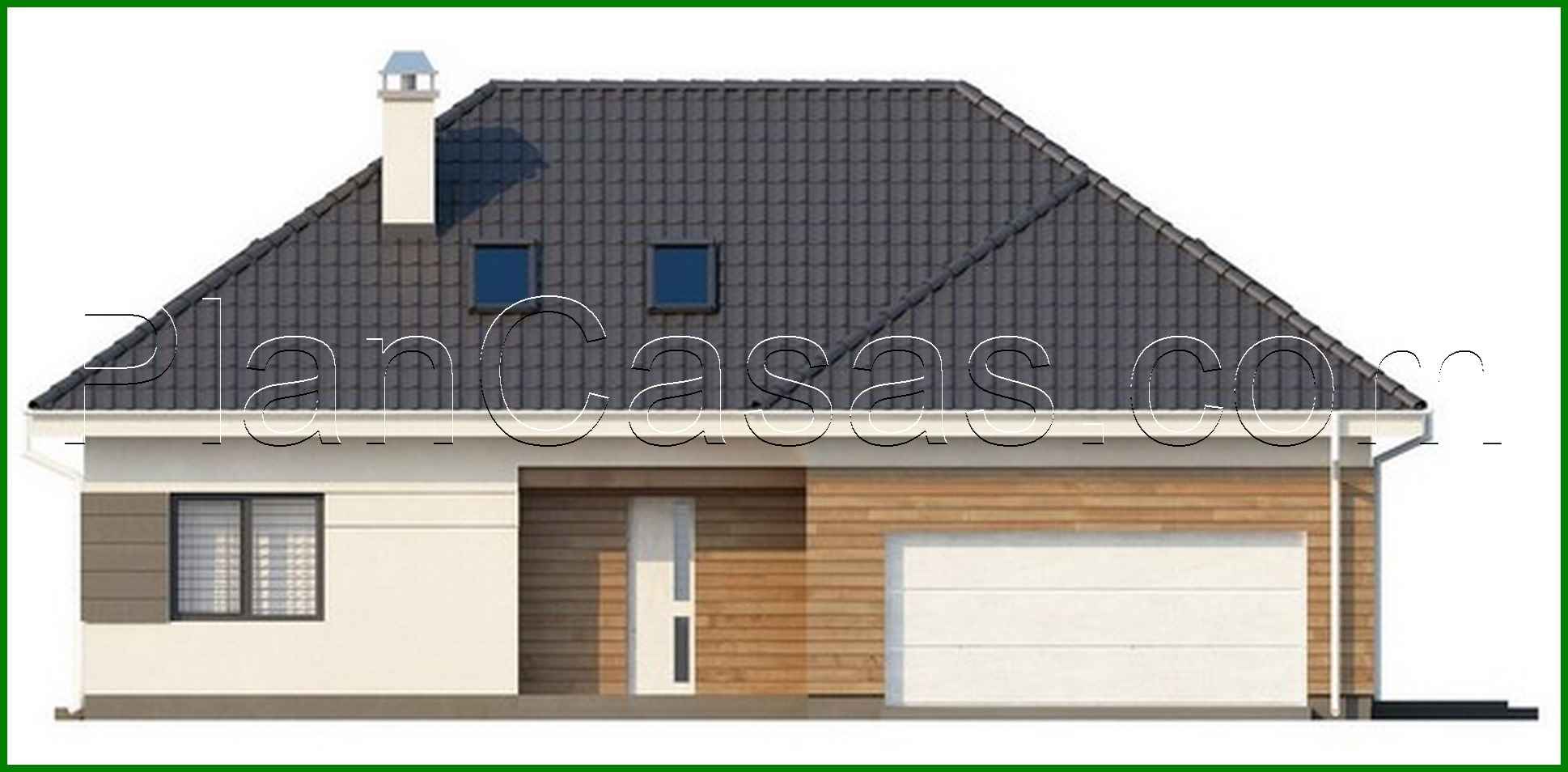 Galería de visualizaciones - Proyecto de una casa de campo con garaje y una zona de noche adicional