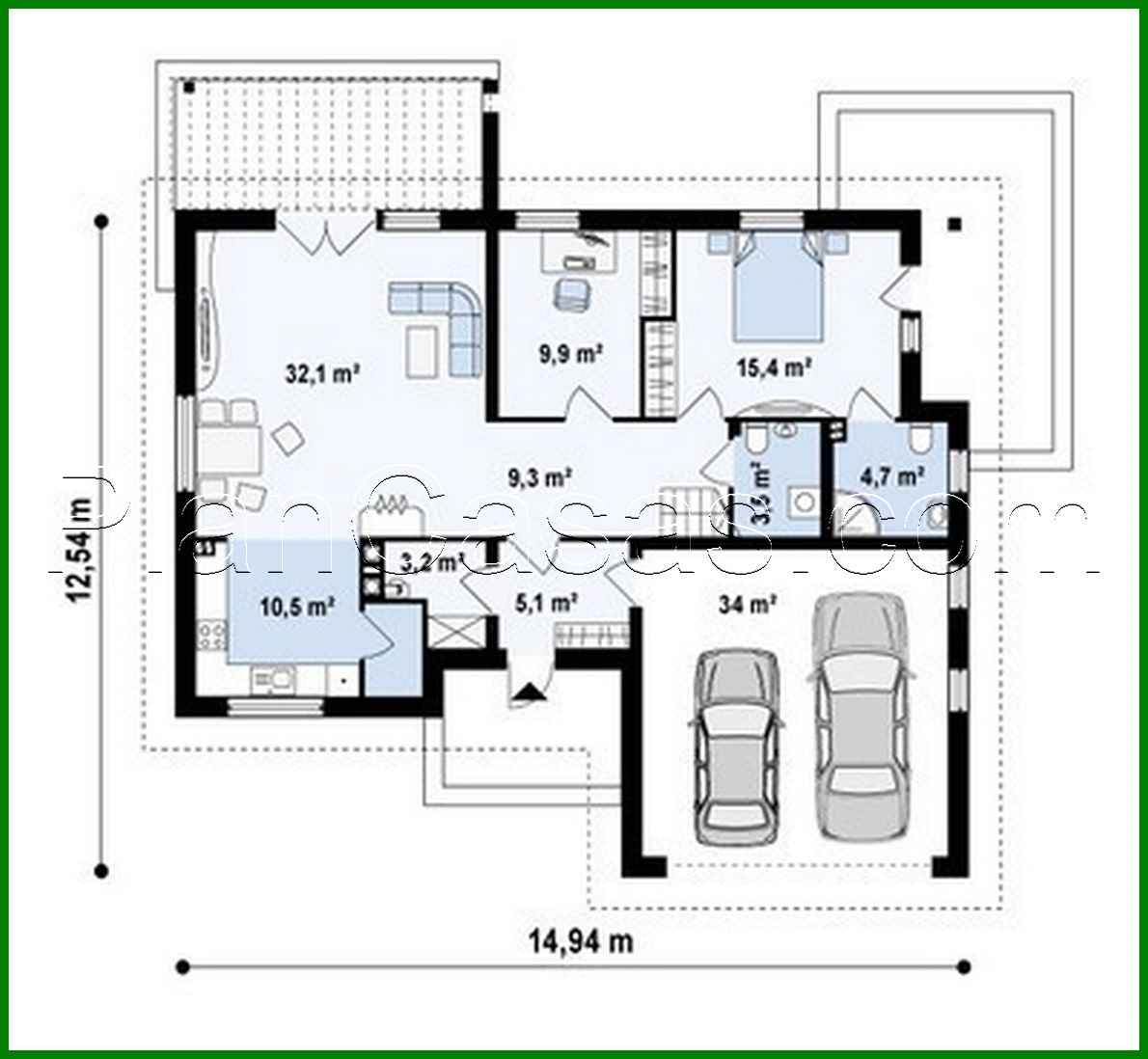 Galería de visualizaciones - Proyecto de una casa de campo con garaje y una zona de noche adicional