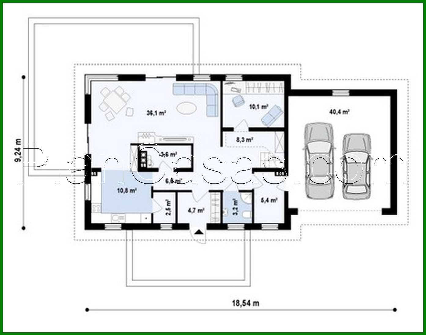 Visualization gallery - Project of a large cottage with a garage, an attic and an additional bedroom
