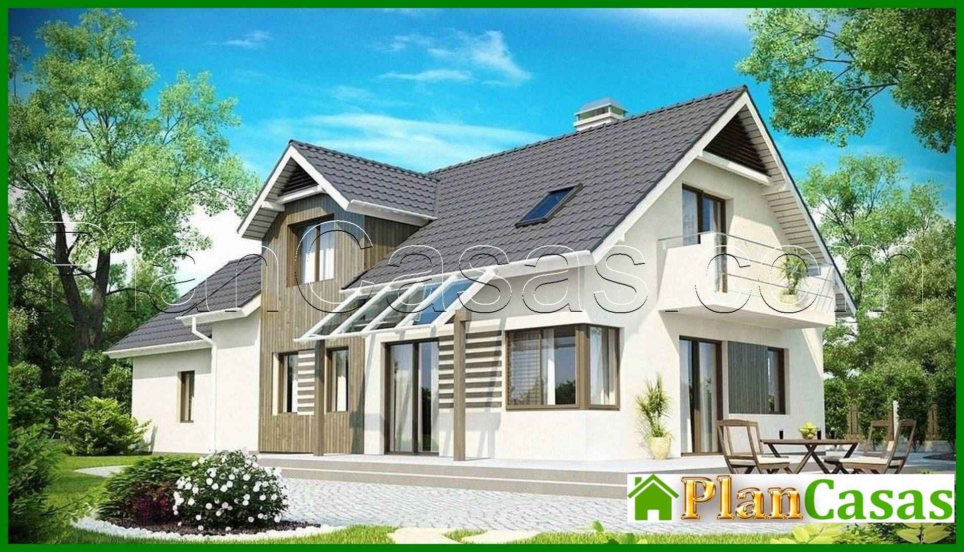 Visualization gallery - Project of a large cottage with a garage, an attic and an additional bedroom