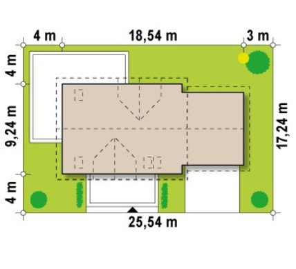 Visualization gallery - Project of a large cottage with a garage, an attic and an additional bedroom