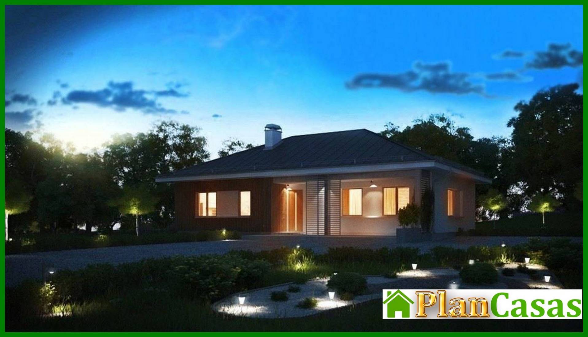 Galería de visualizaciones - Proyecto de una casa de campo con techo inclinado