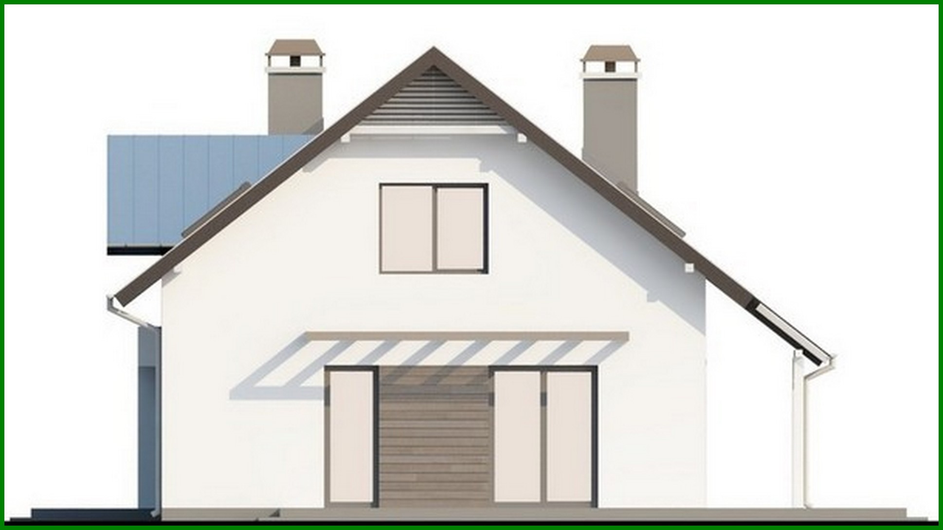 Galería de visualizaciones - Proyecto de una casa clásica con terraza sobre el garaje