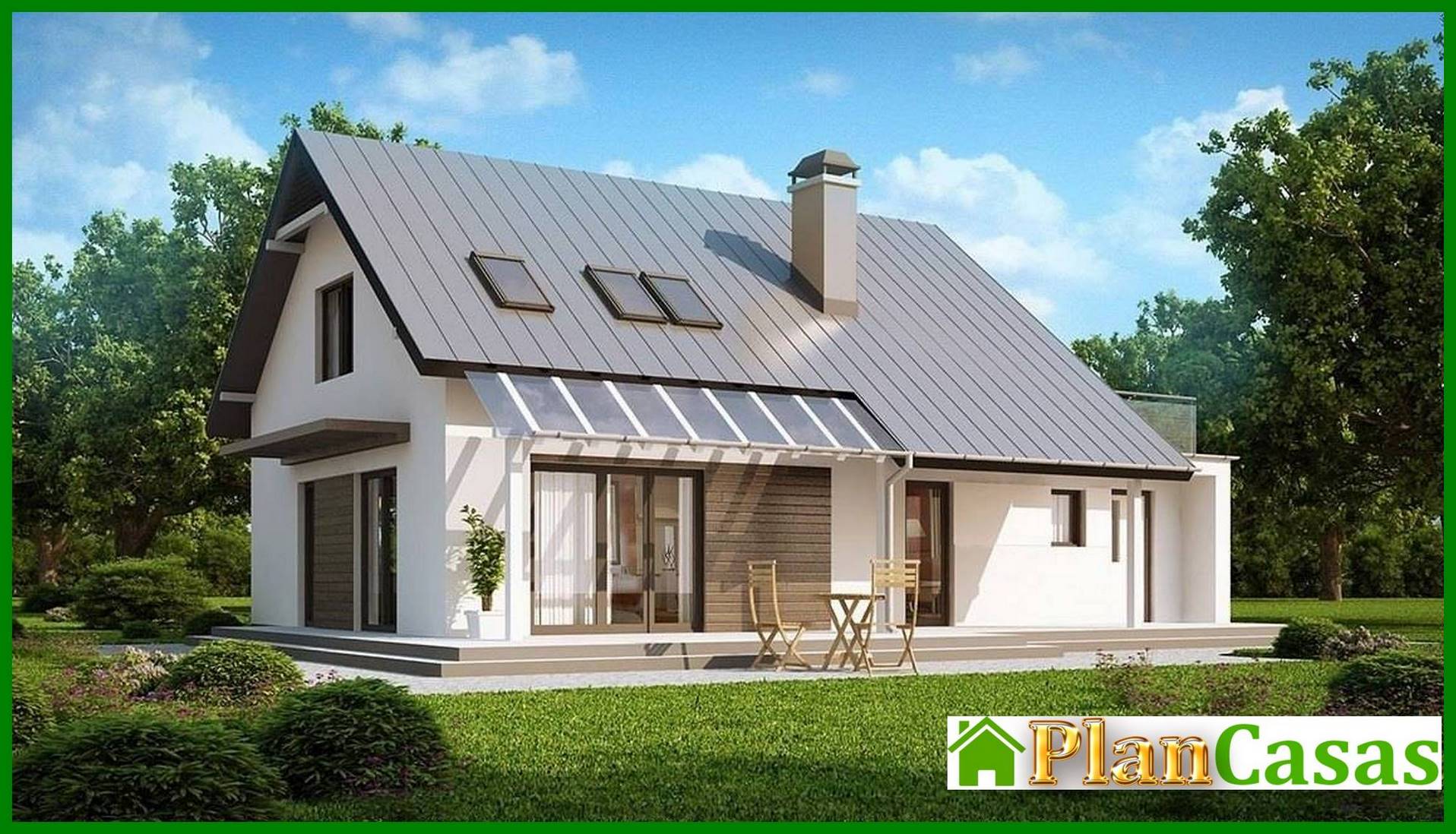 Galería de visualizaciones - Proyecto de una casa clásica con terraza sobre el garaje