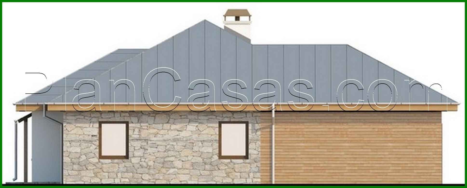 Galería de visualizaciones - Proyecto de casa de una planta con garaje para dos coches