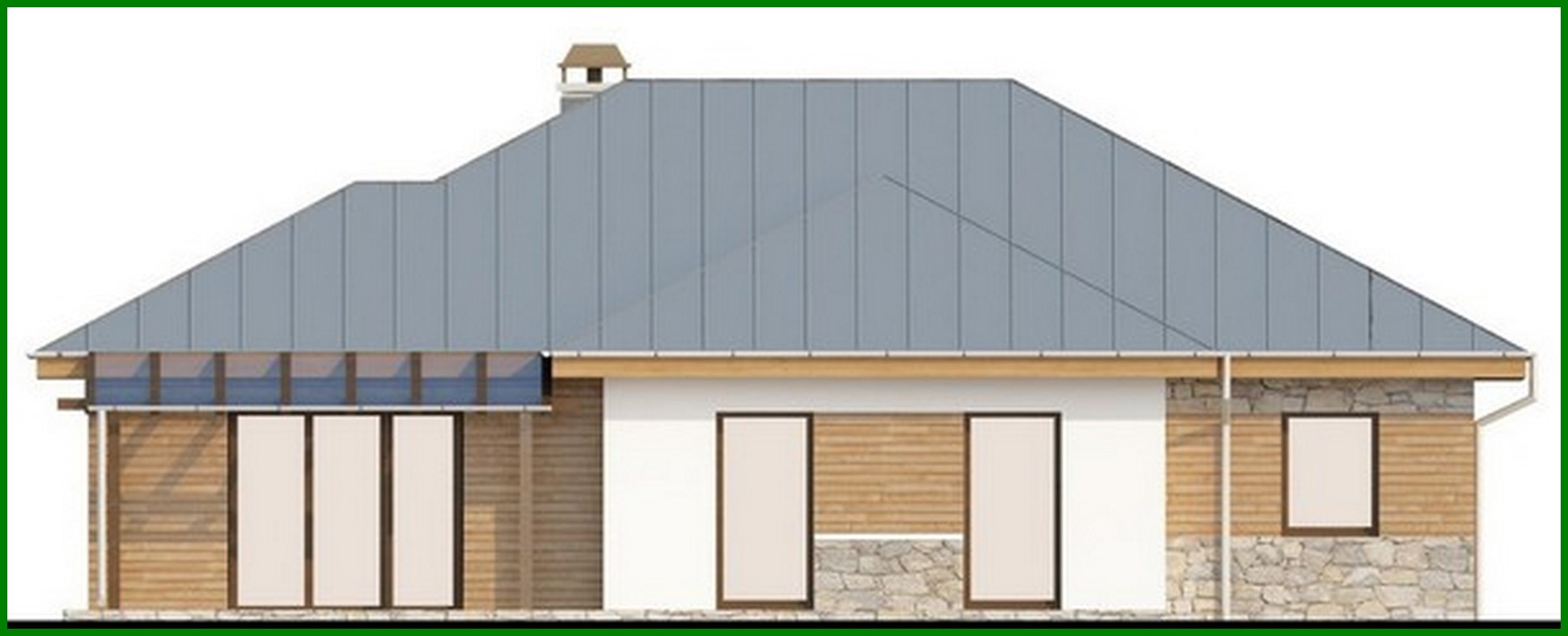 Galería de visualizaciones - Proyecto de casa de una planta con garaje para dos coches