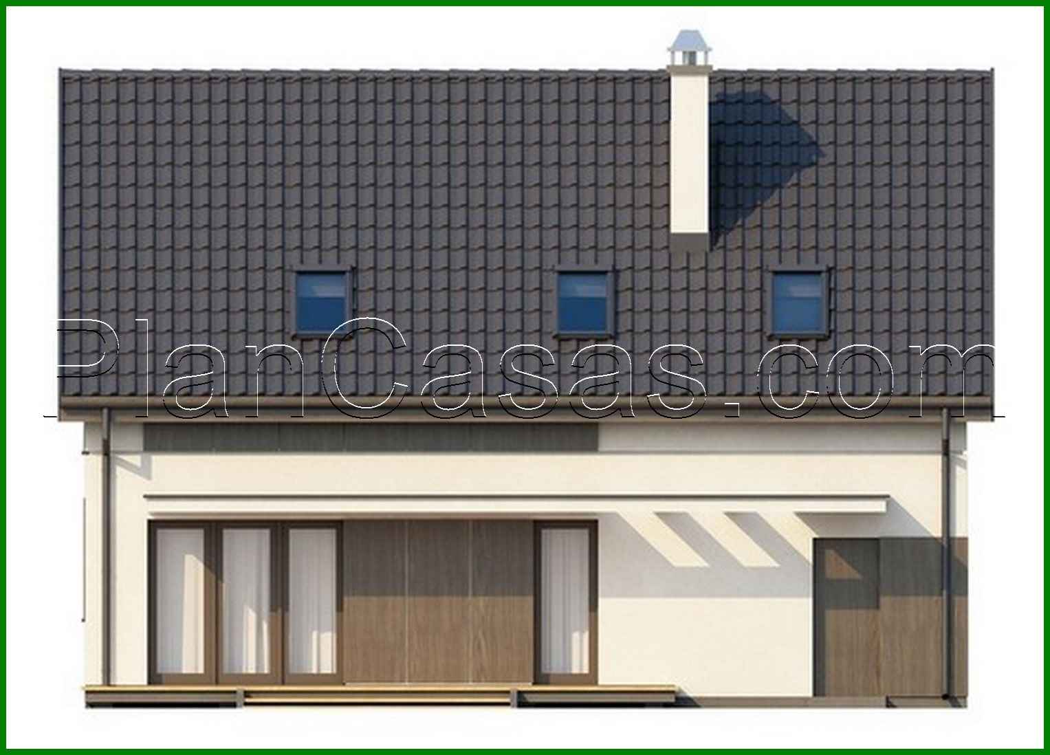 Galería de visualizaciones - Proyecto de una casa tradicional con garaje integrado