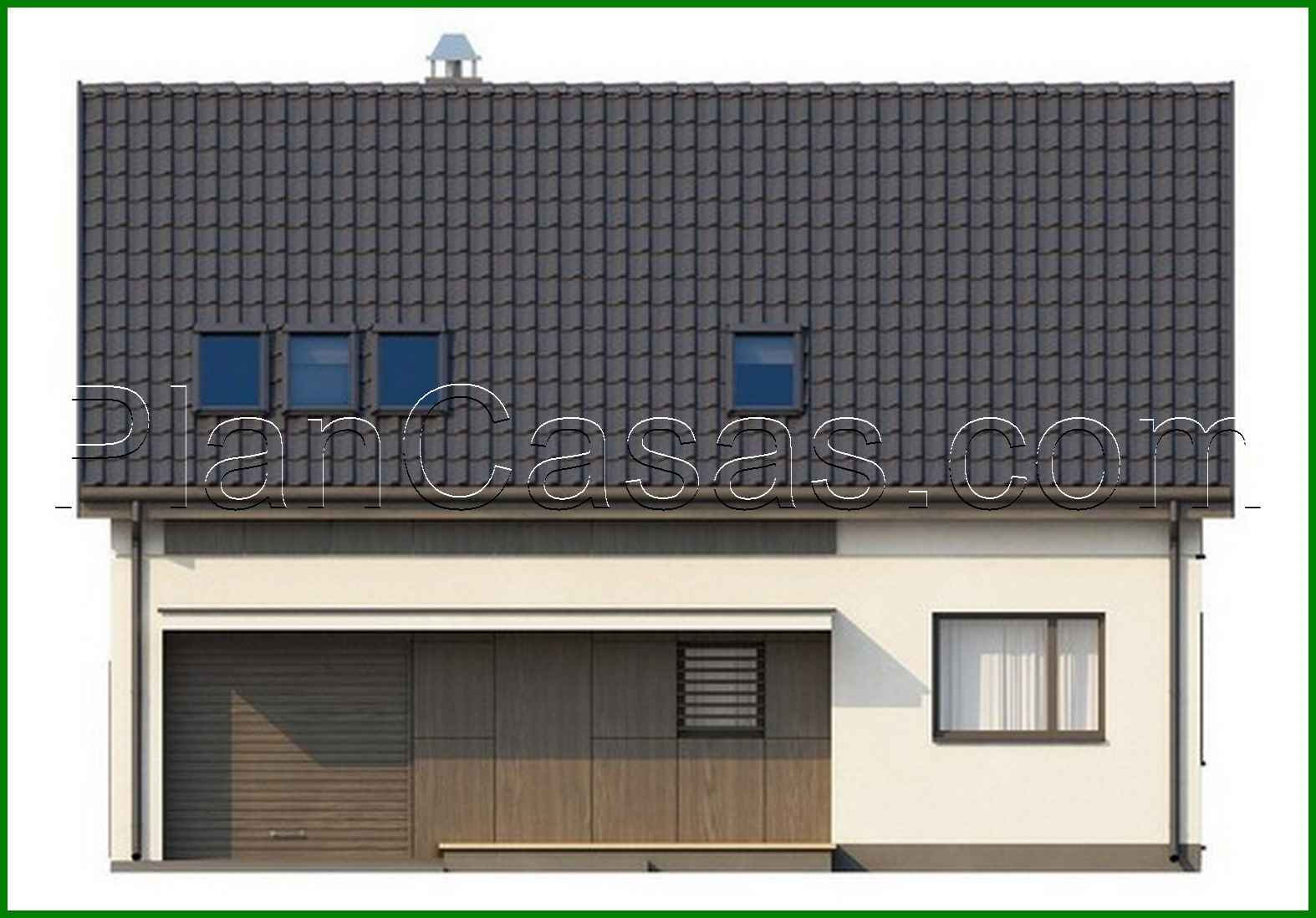 Galería de visualizaciones - Proyecto de una casa tradicional con garaje integrado