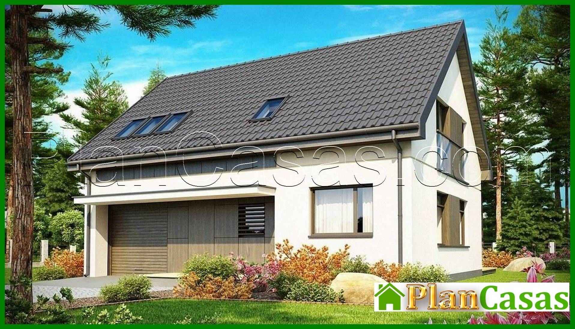 Galería de visualizaciones - Proyecto de una casa tradicional con garaje integrado