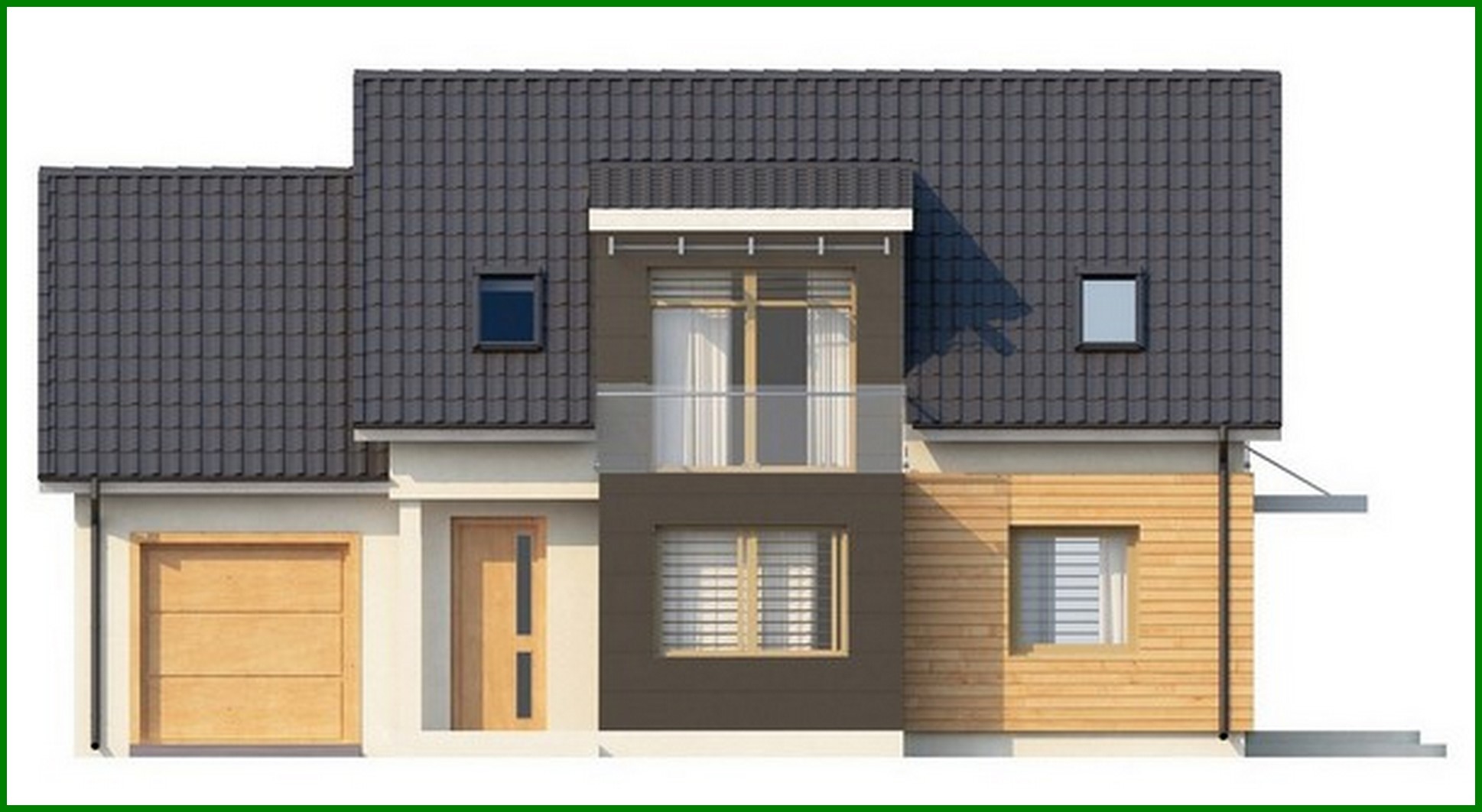 Galería de visualizaciones - Proyecto de una casa de campo con garaje para dos familias