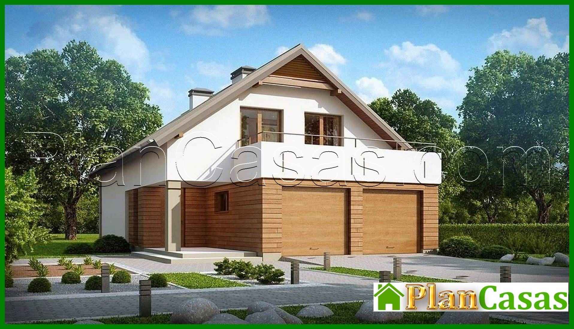 House project with a large terrace above the garage house plan