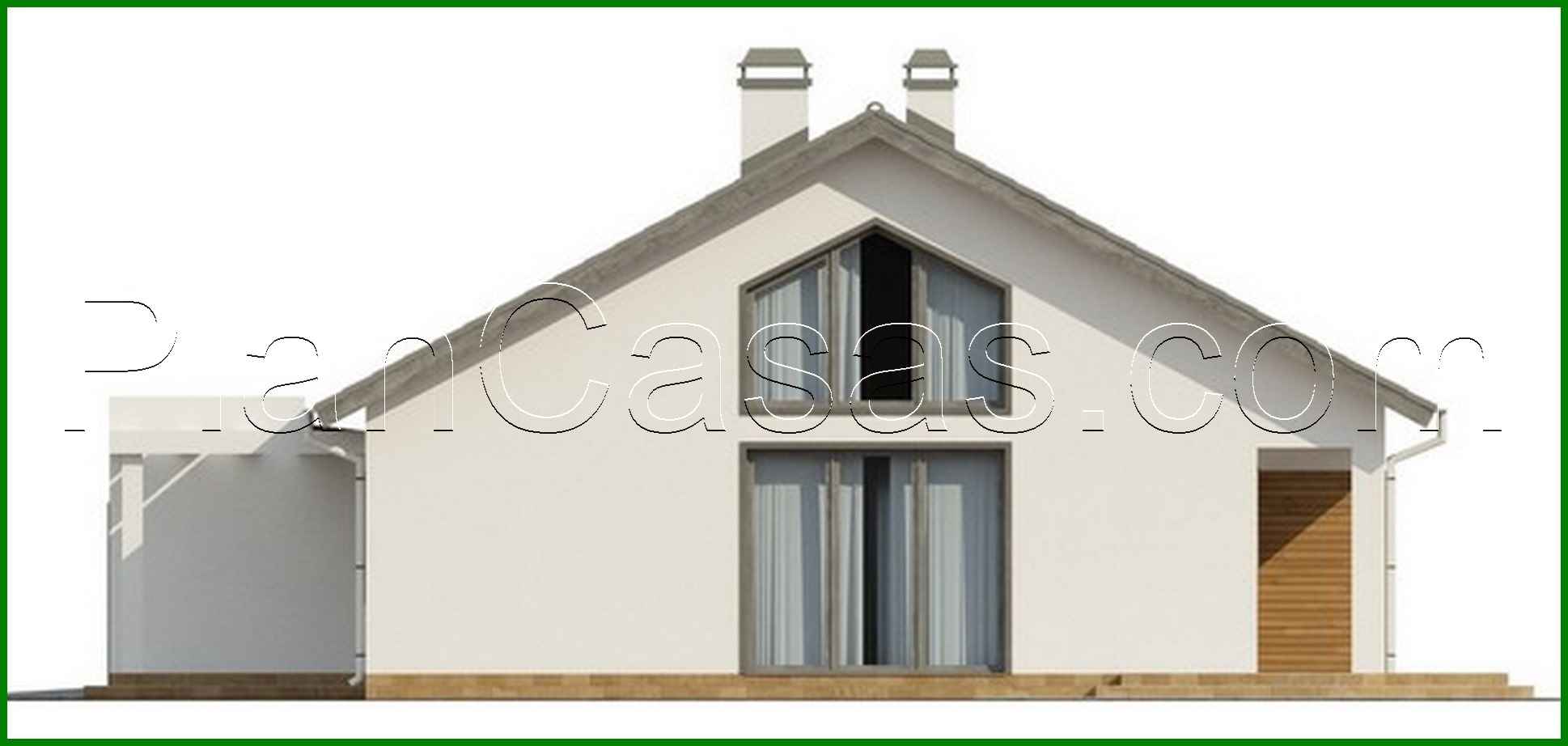 Visualization gallery - Project of a classic cottage with an attic and a mezzanine above the living room