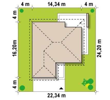 Galería de visualizaciones - Proyecto de casa de una planta con garaje para dos coches y un gran cuarto de servicio
