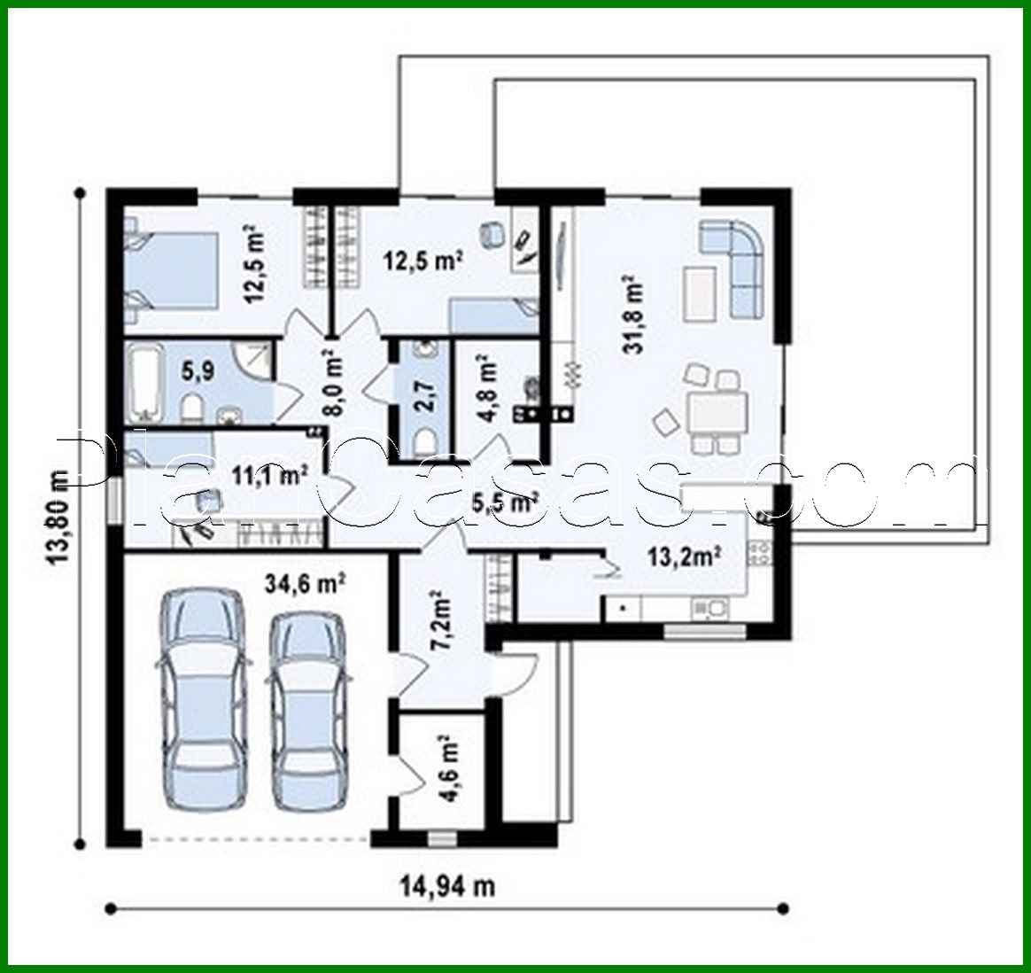 Galería de visualizaciones - Proyecto de una casa moderna y inusual de una planta