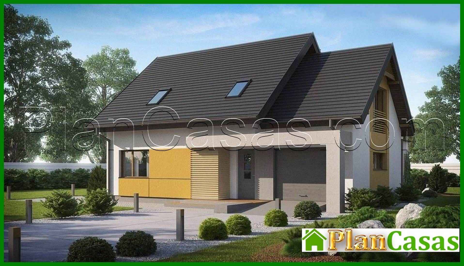 Visualization gallery - The project of a modern stylish small house with an attic, a garage for 1 car