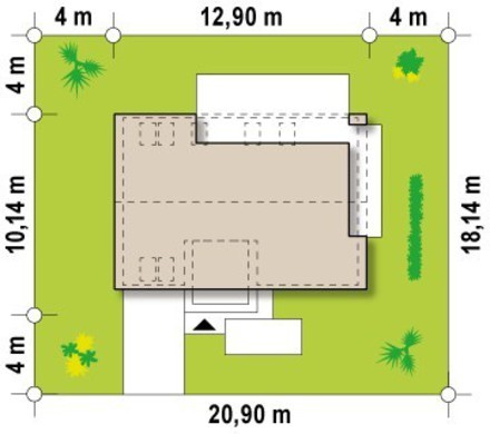 Visualization gallery - The project of a modern bright cottage with a garage and a gable roof