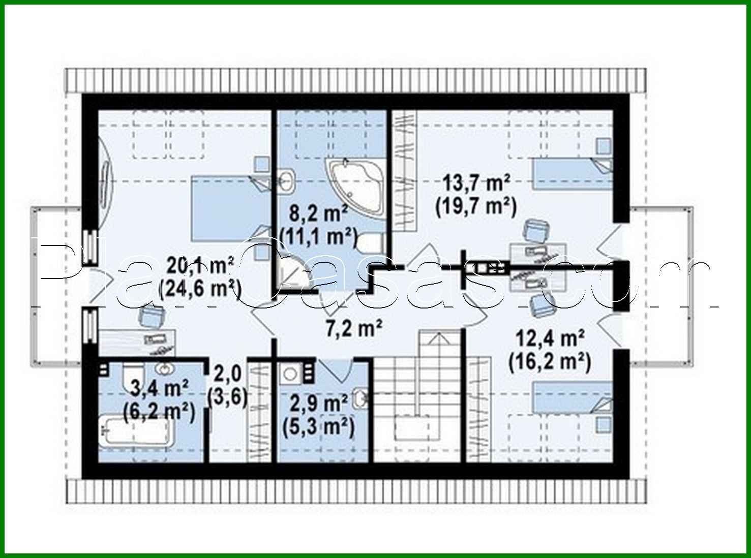 Visualization gallery - House project with garage, glass bay window and balconies