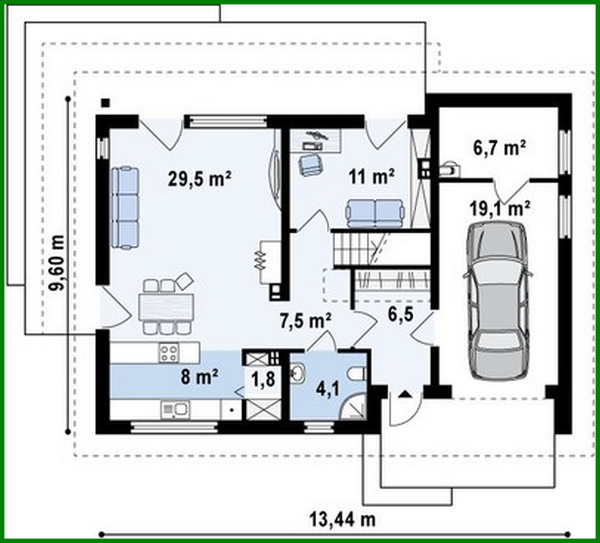 Galería de visualizaciones - Proyecto de casa clásica con garaje y dormitorio adicional