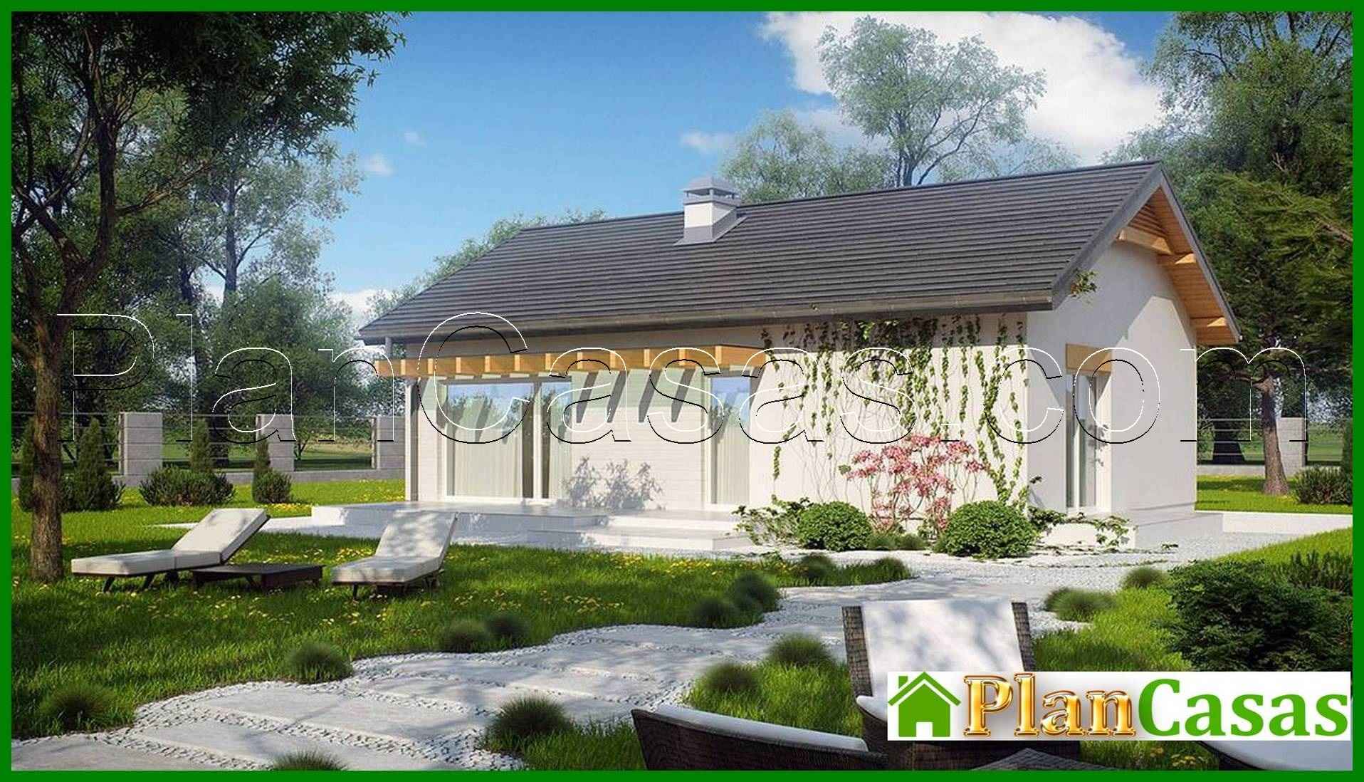 Galería de visualizaciones - Proyecto de una pequeña casa de verano, privada, clásica de una planta