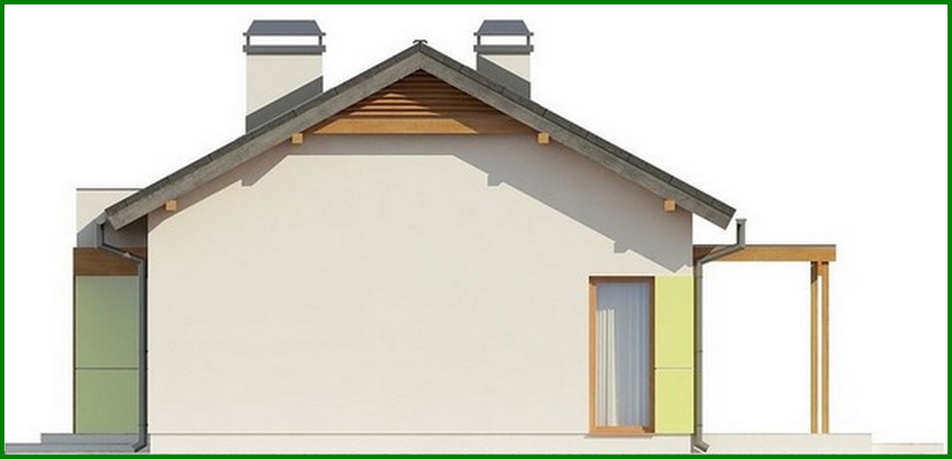 Galería de visualizaciones - Proyecto de una pequeña casa de verano, privada, clásica de una planta