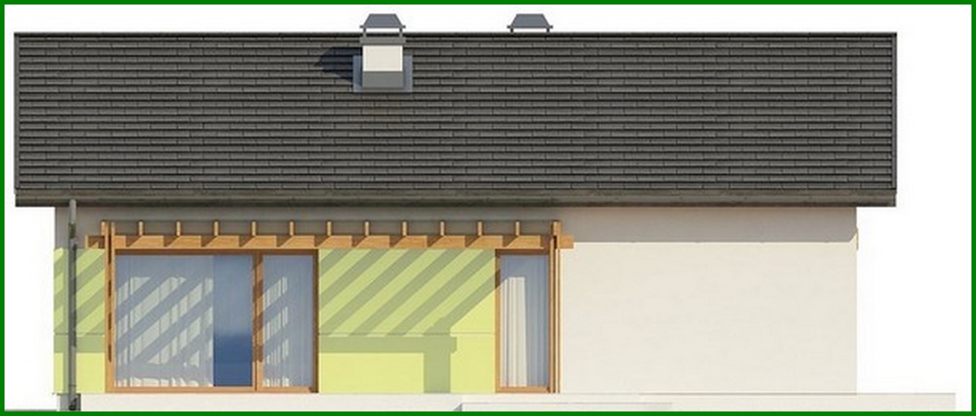 Galería de visualizaciones - Proyecto de una pequeña casa de verano, privada, clásica de una planta