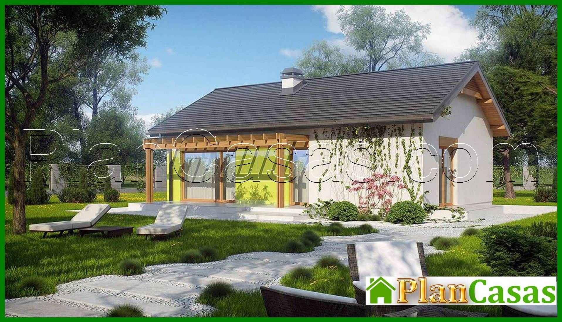 Galería de visualizaciones - Proyecto de una pequeña casa de verano, privada, clásica de una planta