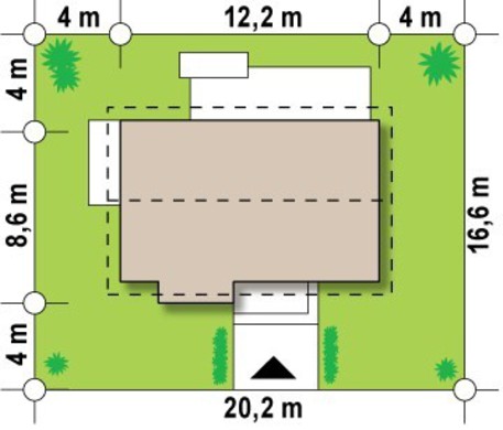 Galería de visualizaciones - Proyecto de una pequeña casa de verano, privada, clásica de una planta