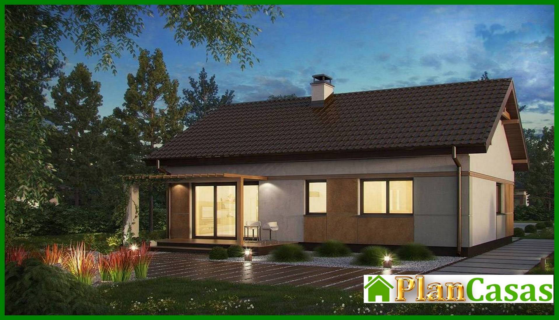 The project of a small neat one-story house with a gable roof