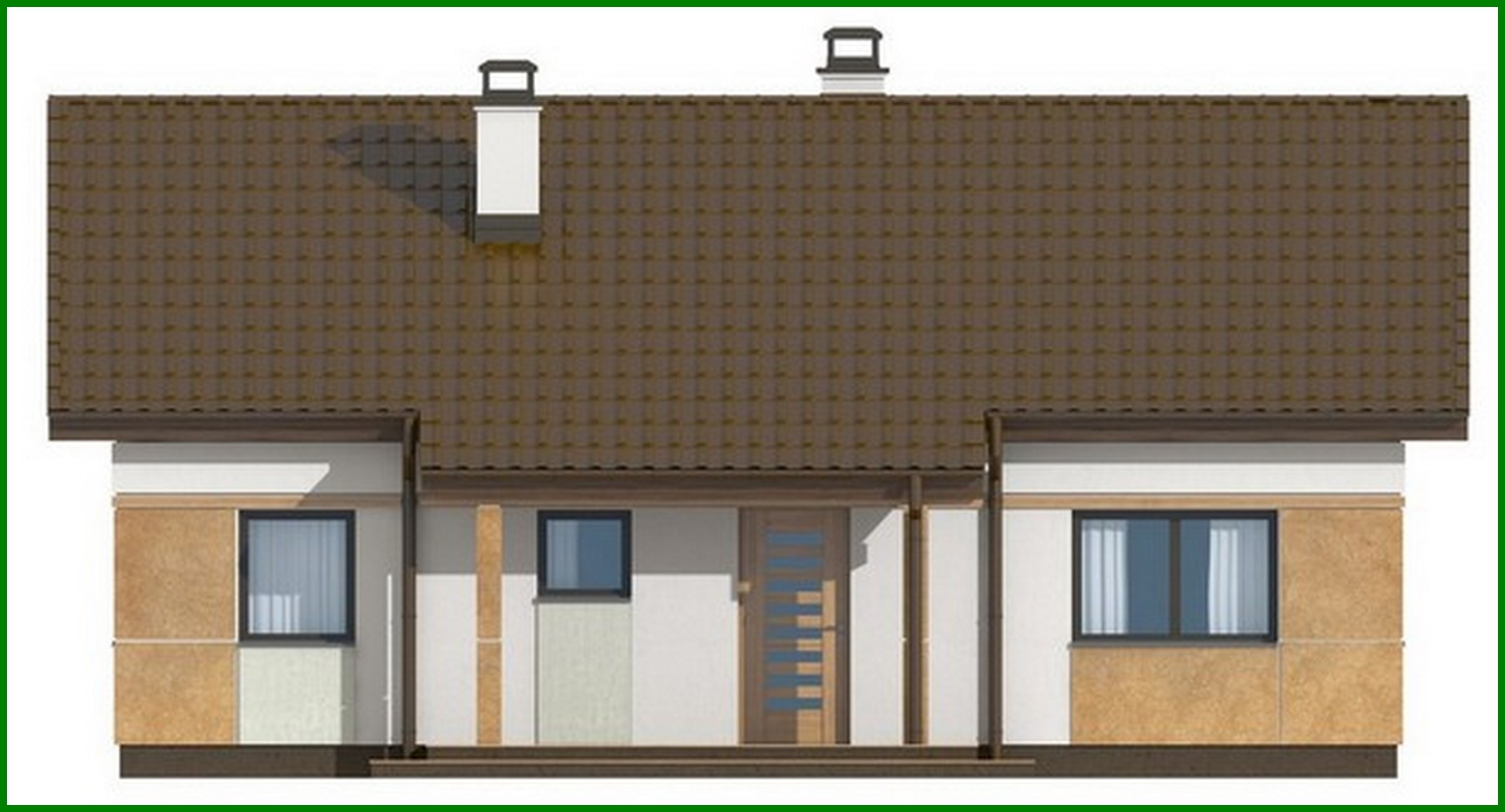 Visualization gallery - The project of a small neat one-story house with a gable roof