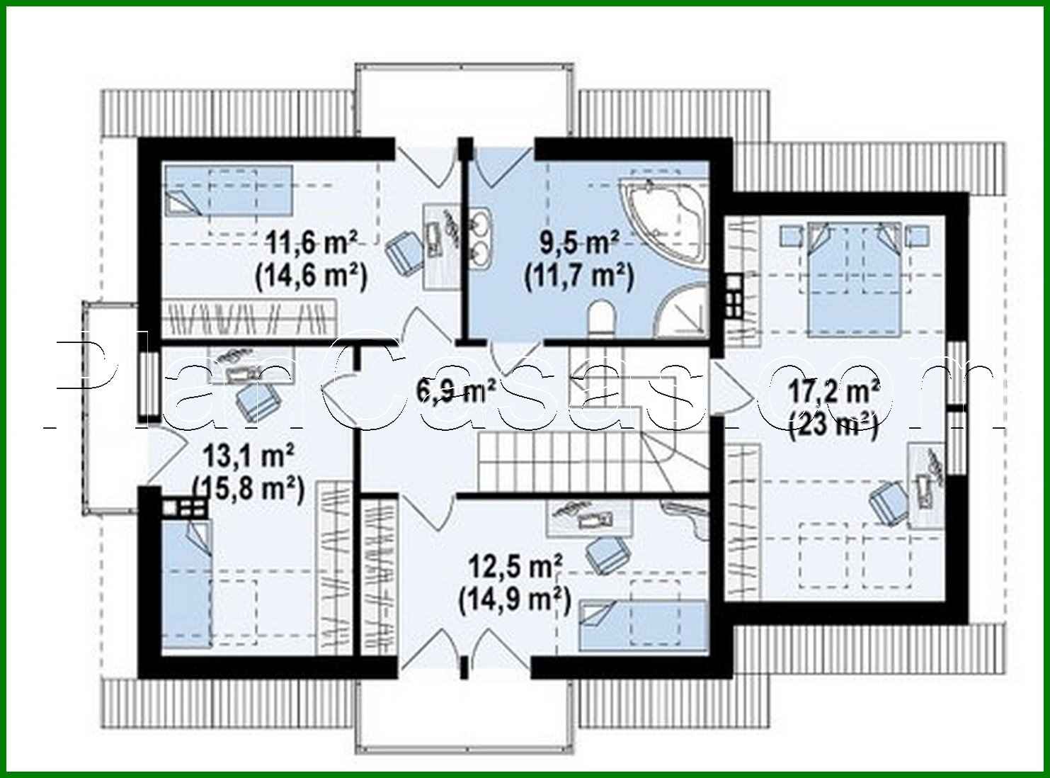 Galería de visualizaciones - Diseño de una casa moderna de cinco dormitorios con garaje