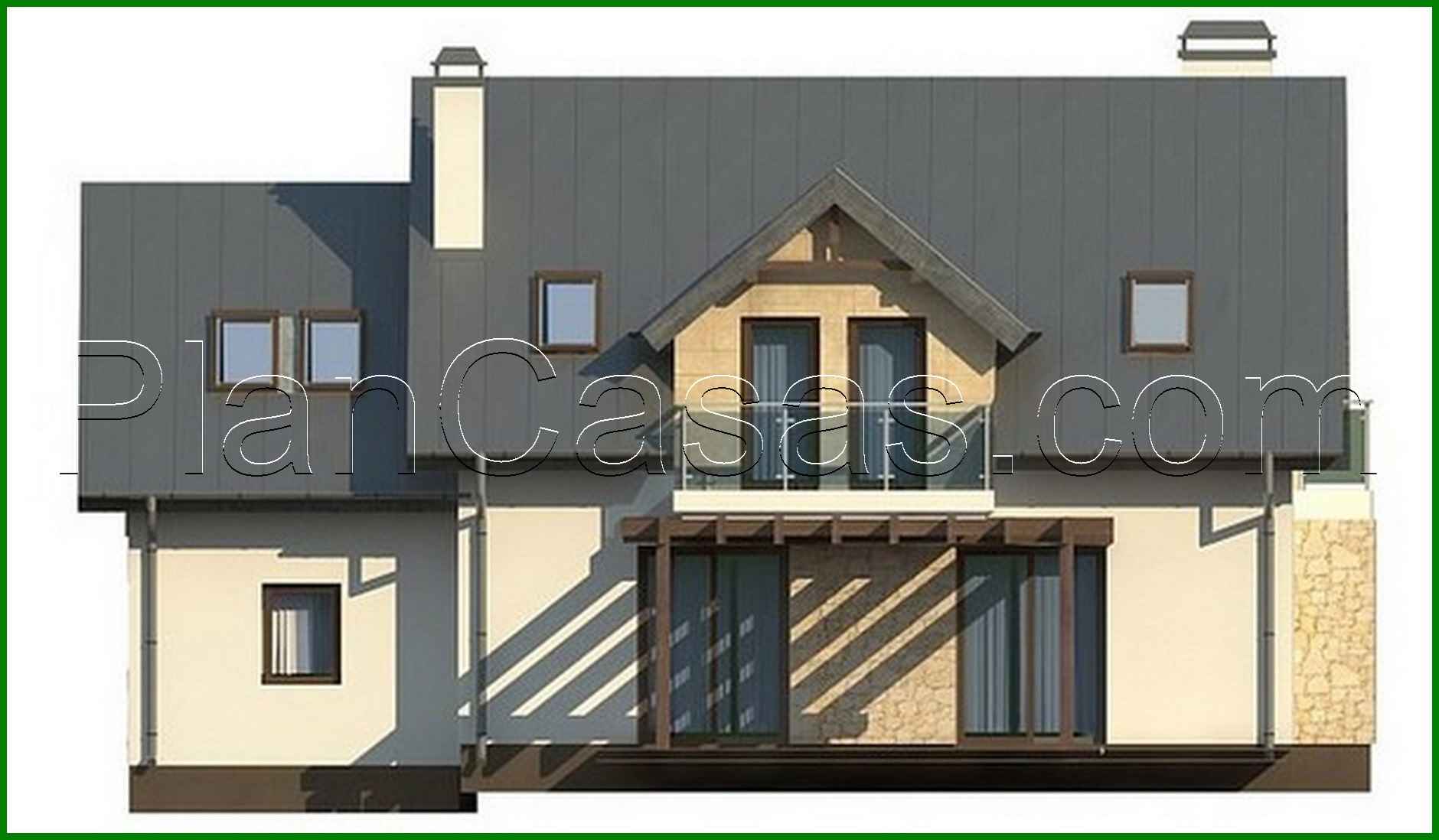 Galería de visualizaciones - Diseño de una casa moderna de cinco dormitorios con garaje