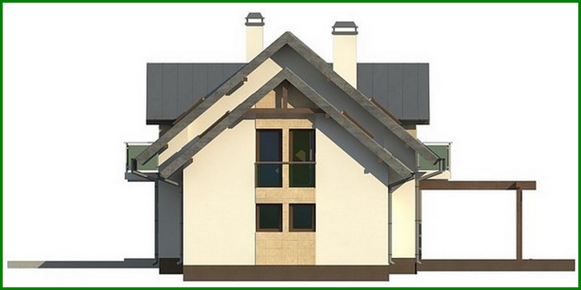 Galería de visualizaciones - Diseño de una casa moderna de cinco dormitorios con garaje