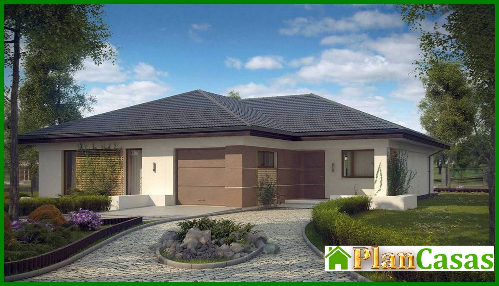 Proyecto de una casa de una planta con garaje para un coche