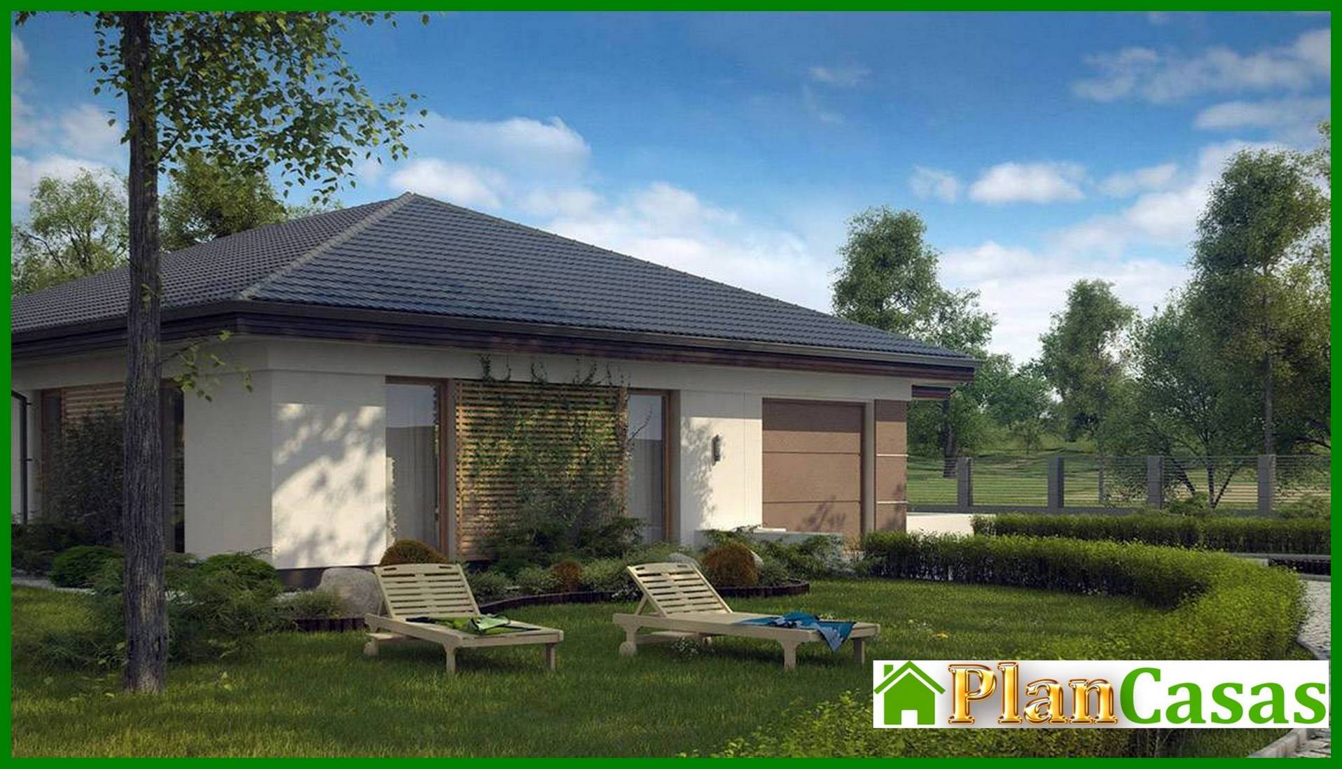 Galería de visualizaciones - Proyecto de una casa de una planta con garaje para un coche