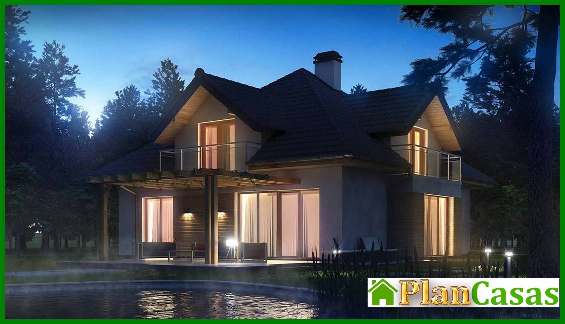 Galería de visualizaciones - Proyecto de casa con ventanas en fachada y garaje para dos coches