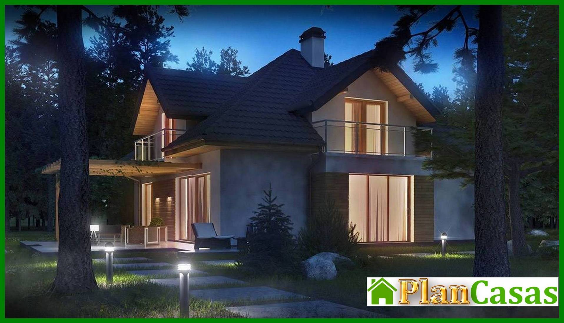 Galería de visualizaciones - Proyecto de casa con ventanas en fachada y garaje para dos coches