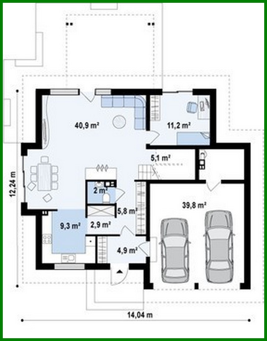 Galería de visualizaciones - Proyecto de casa con ventanas en fachada y garaje para dos coches